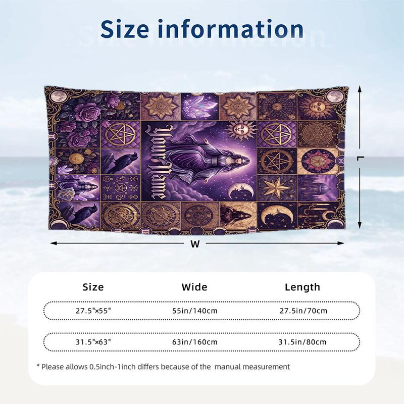 Witchcraft Theme Beach Towel Personalized Custom Name & Text Soft Quick Dry Beach Towel for Swimming Travel