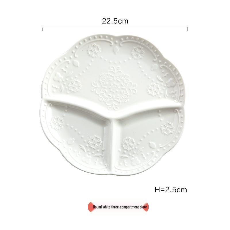 

Creative Butterfly Embossed Three-Section Round Microwaveable Plate for Rice, Dinner, or Breakfast.