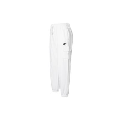 Sportswear Club Fleece Solid Color Drawstring Loose Fit Multi Pocket Design Casual Knit Sweatpants Women Bottoms White DQ5197-100