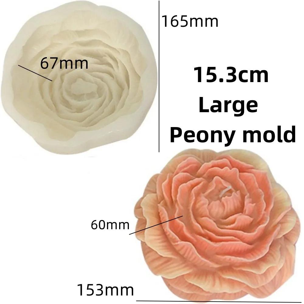 16.5cm Piwonia Silikonowa Forma na Świecę Bardzo Duża Kwiat 3D Aromaterapia Gips Żywica Narzędzie do Robienia DIY Ciasto Czekoladowe Forma na Mydło