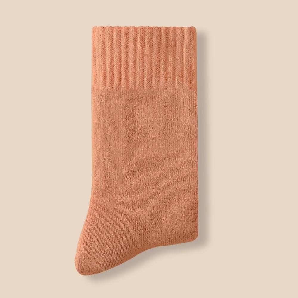Women's Autumn and Winter Plush Thickened Warm Heat Storage Sweat Absorption Mid Calf Socks