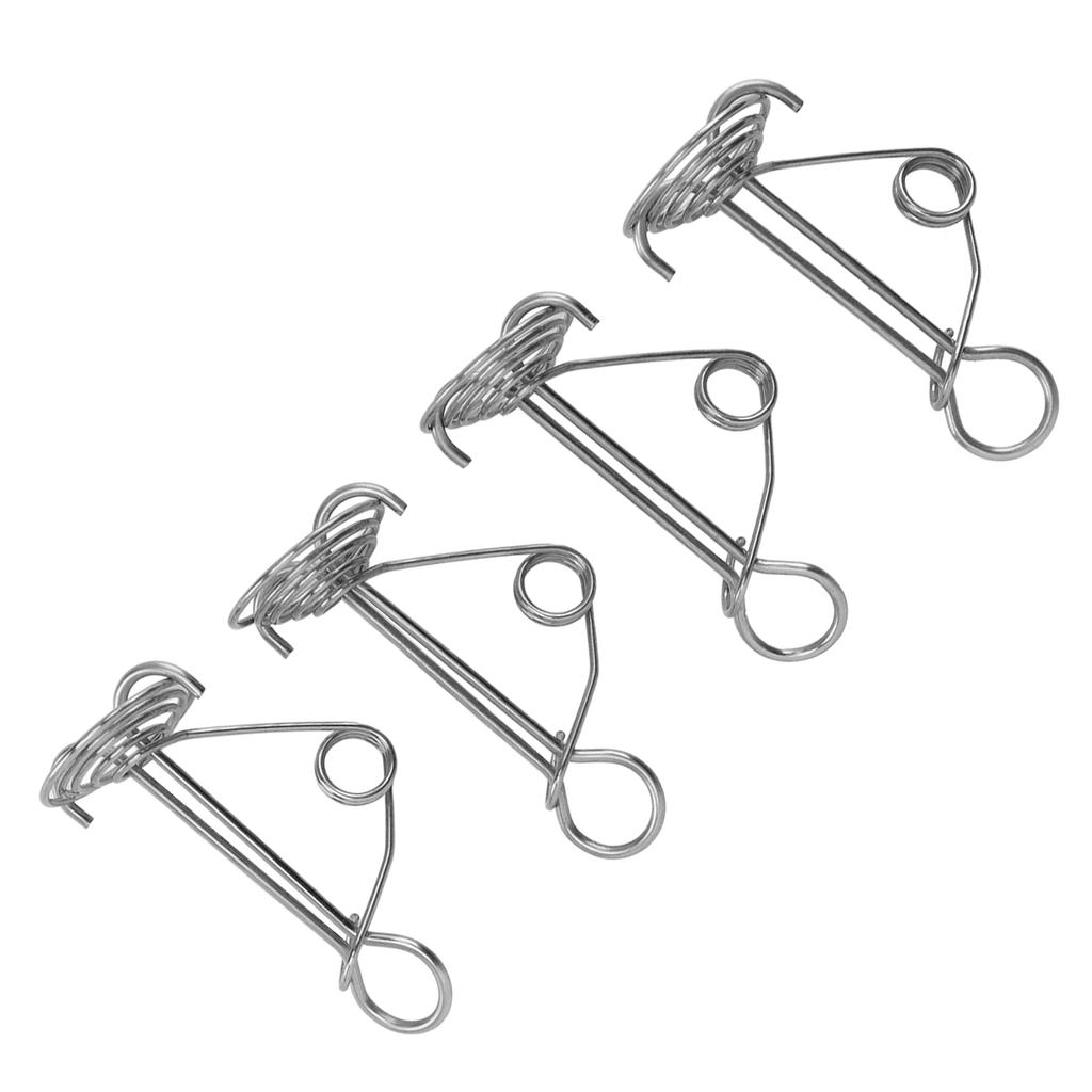 4Pcs Awning Anchors Rope Tightener Deck Anchor Peg Spiral Tent Stakes for Camping Boat Hiking