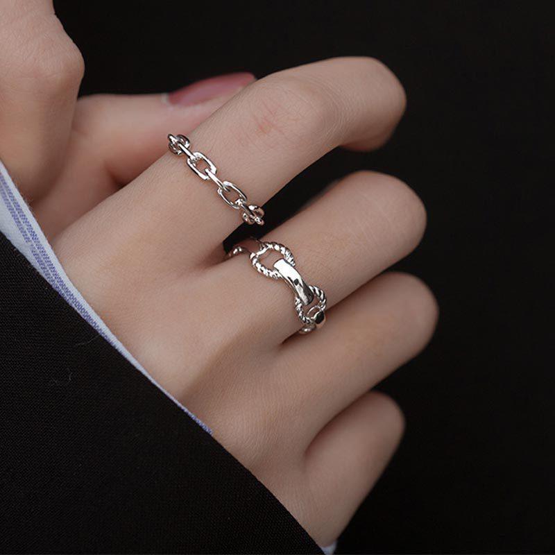 Twisted Chain Ring: Trendy Korean Style Women's Open Ring