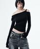 2000Akaibeuseu Lin Unbalanced Top (Black)