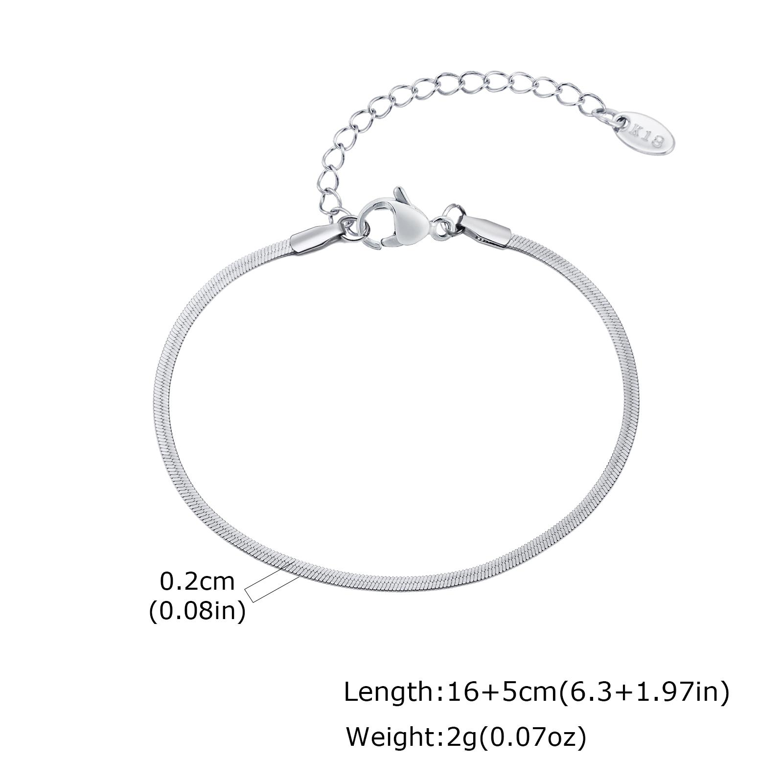 

2/3/4/6mm Stainless Steel Blade Chain Bracelet for Women, No-fading Flat Snake Wristband Bracelet,Waterproof Gold Plated Jewelry