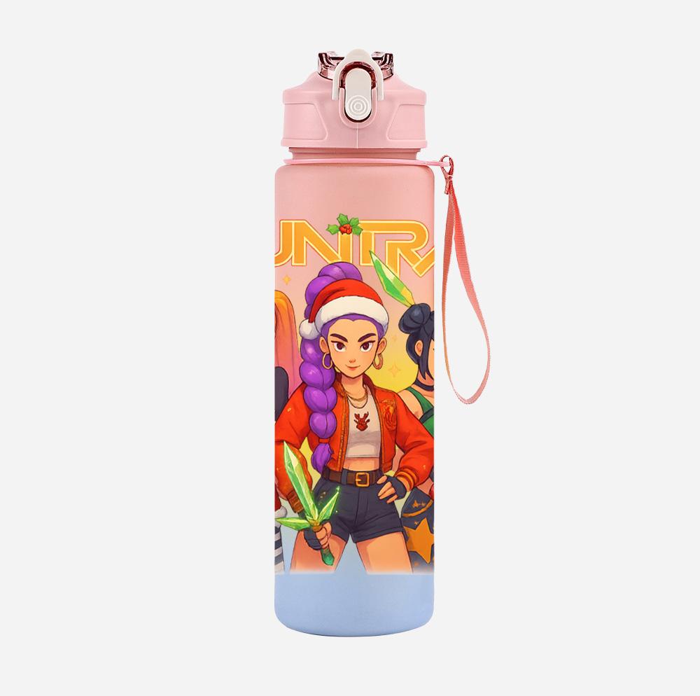 Bottiglia d'Acqua K-Pop Cacciatori di Demoni Stampata per Natale da 750 ml Tazza Grande Capacità Tazza da Acqua Portatile per Bambini Sport all'Aperto Regalo per Bambino