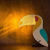 Luce Notturna Acrilica a Batteria Animali di Legno Tucano Decorazione Stanza Lampada LED