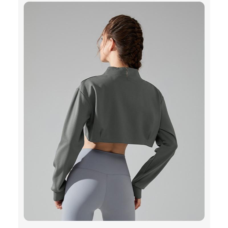 Women's Lapel Halter Sweatshirt Zipper Small Cardigan Short Top