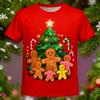 Christmas Men's T-shirt, Santa Claus Printed T-shirt, New Year's Party Round Neck T-shirt, Top
