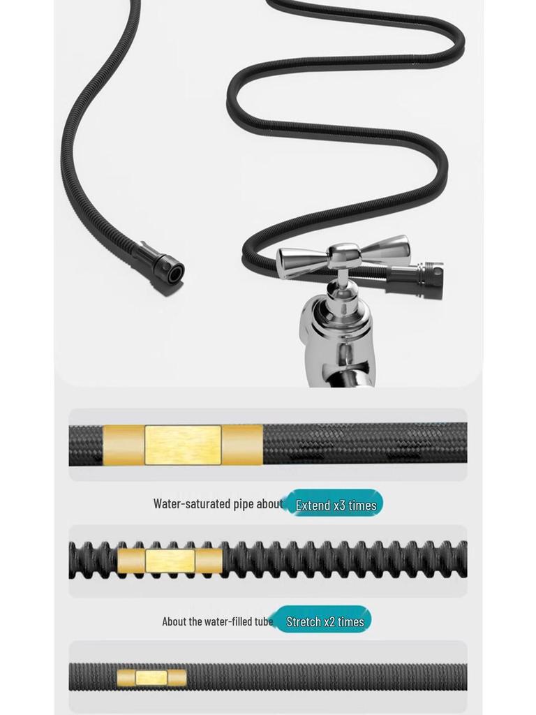 High-Pressure Car Wash Hose: Sun-Resistant, Antifreeze, Telescopic, Multi-Purpose for Car, Courtyard, and Garden Use