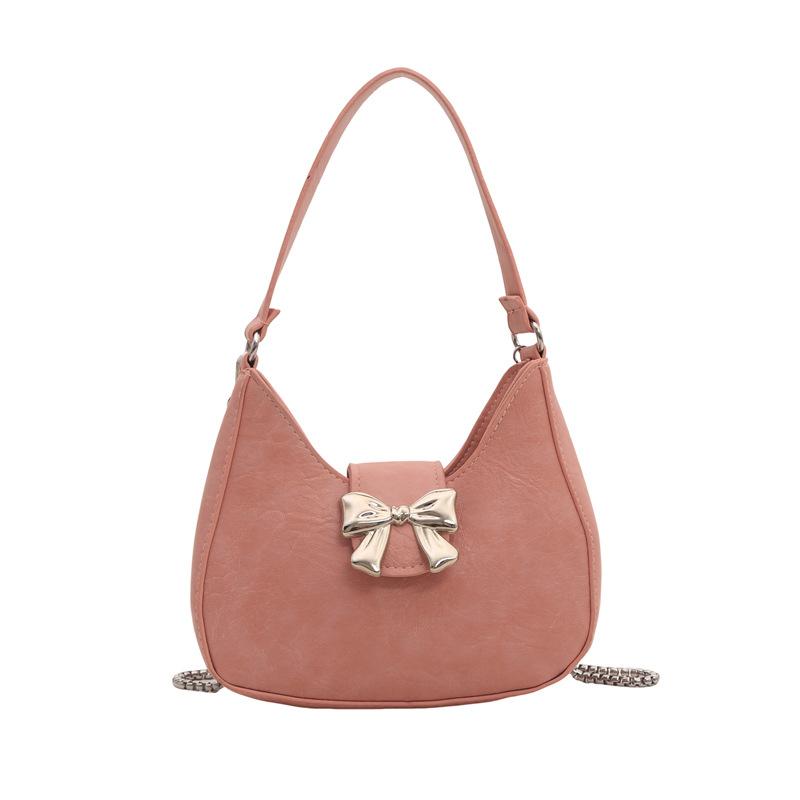 

Textured foreign style niche underarm bag women s 2024 new popular versatile chain hand bag crossbody shoulder bag рожевий