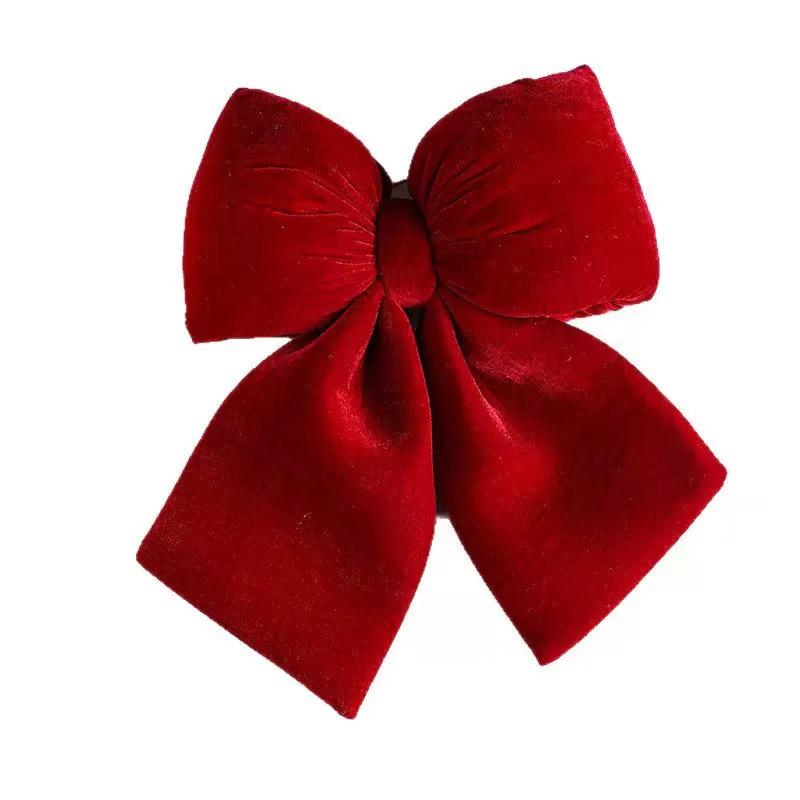 3D Plush Cotton-Filled Christmas Bow Ornament for Tree and Window Decoration