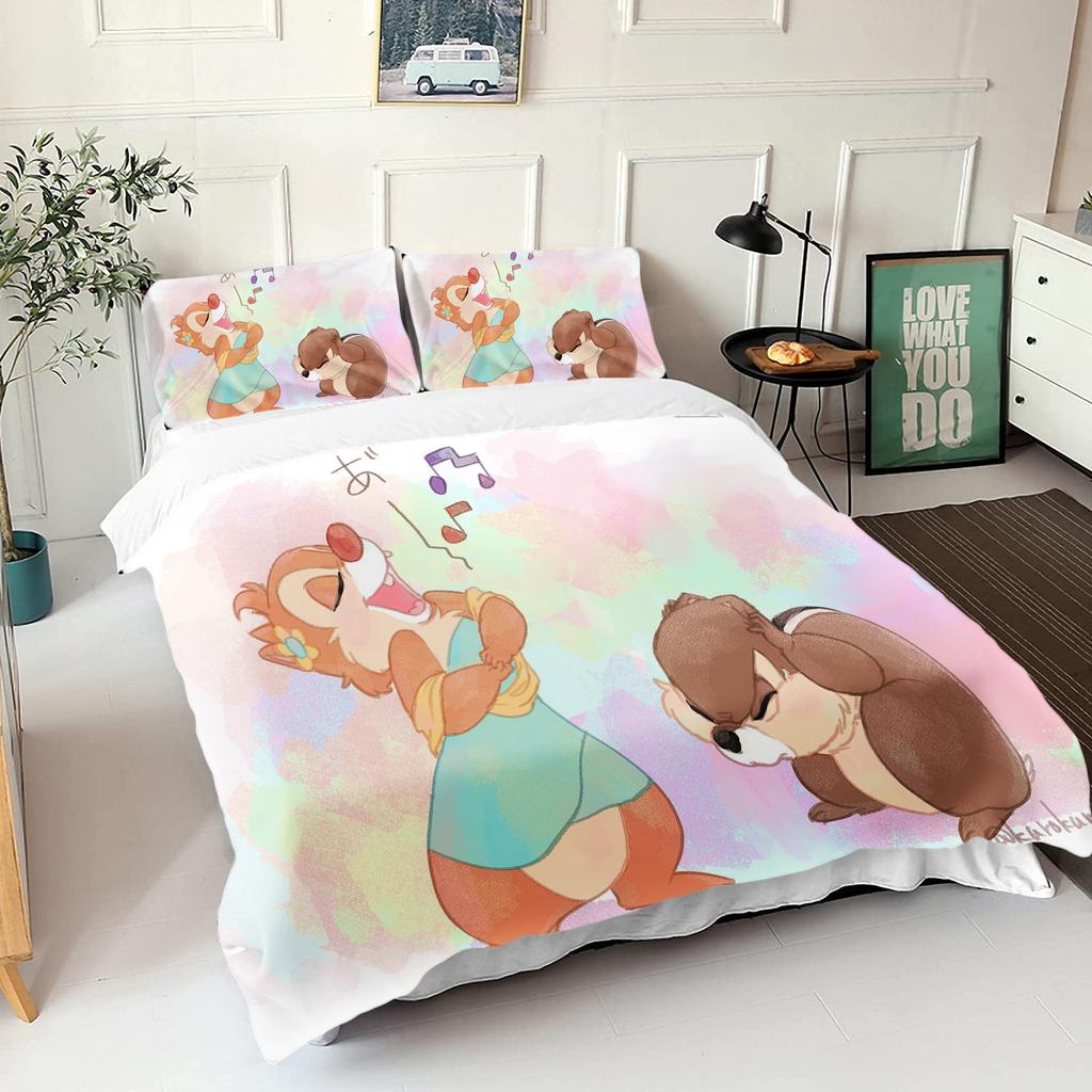 Chip & Dale Ložní povlečení Vánoční dárky Pohodlné Kreslené S povlakem na polštář vhodné pro děti i dospělé