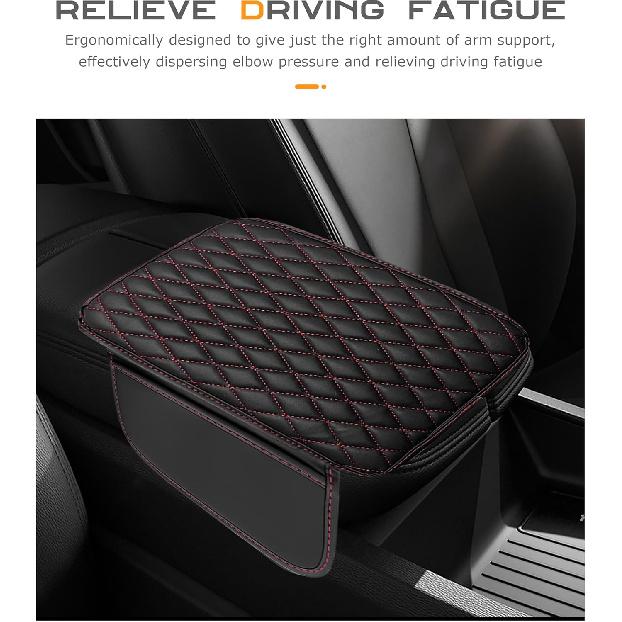 Car Center Console Cover,Car Accessories,Arm Rest Cover for Vehicle,Armrest Seat Box Pad,Microfiber Leather Car Arm Rest Cover with 2 Storage