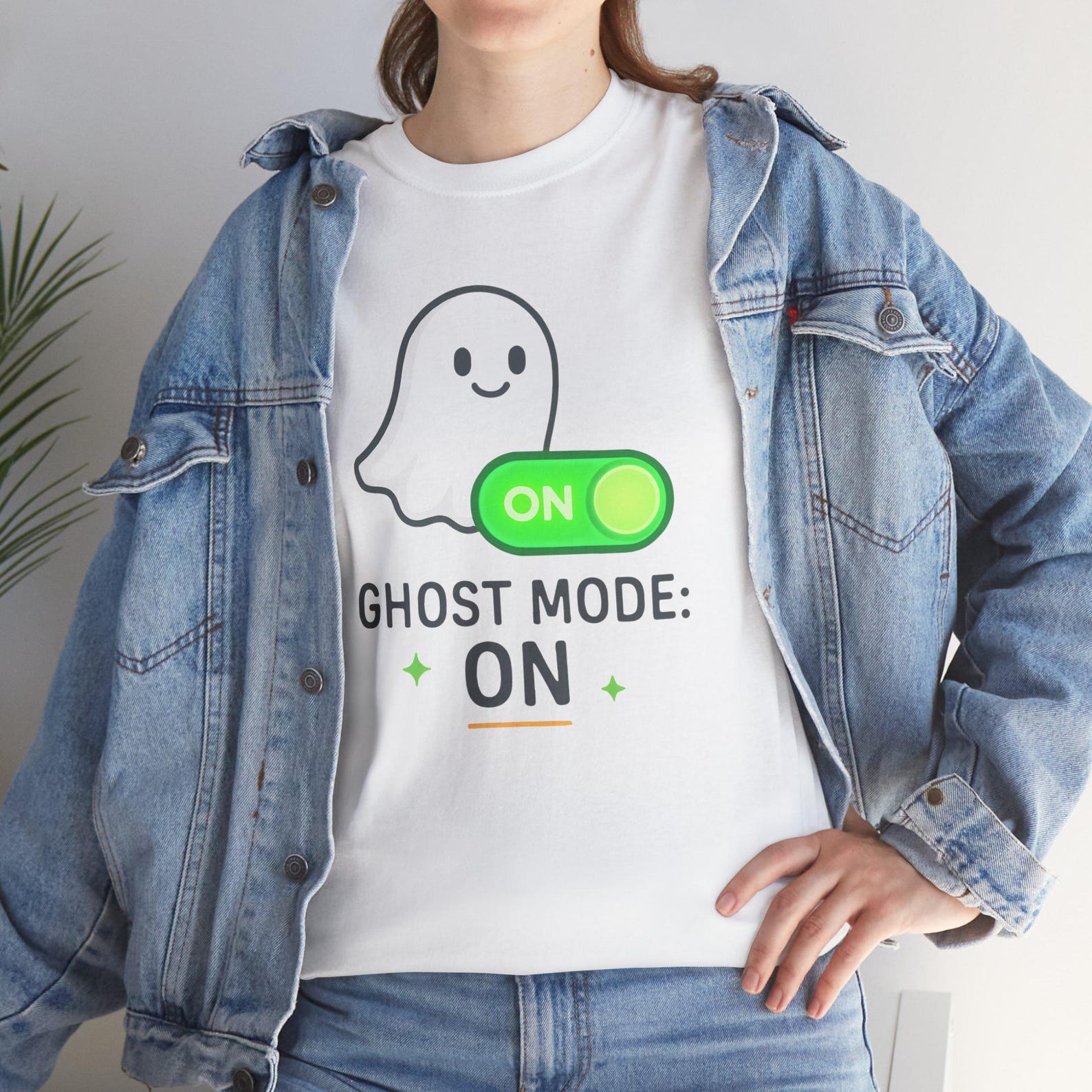 Ghost Mode On Unisex Cotton Tee - Spooky Season 3XL