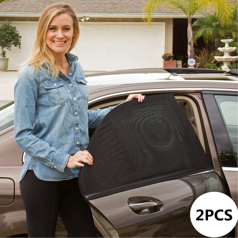 2Pcs Rear/front Car Sunshade Curtains Universal Fit UV Protection SUV Curtains Repellent Mosquito Mesh Net Car Window Sun Visor