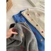 Gentle Retro Age-reducing Puppy Embroidery Color Button Round Neck Knitted Cardigan for Women Autumn Small Sweater Jacket