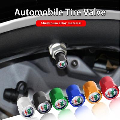 2026 Hot Alfa Romeo 4PCS Aluminium Car Badge Wheel Tire Air Valve Caps Stem Cover For Alfa Romeo Sportiva Stelvio Giulia 147 16