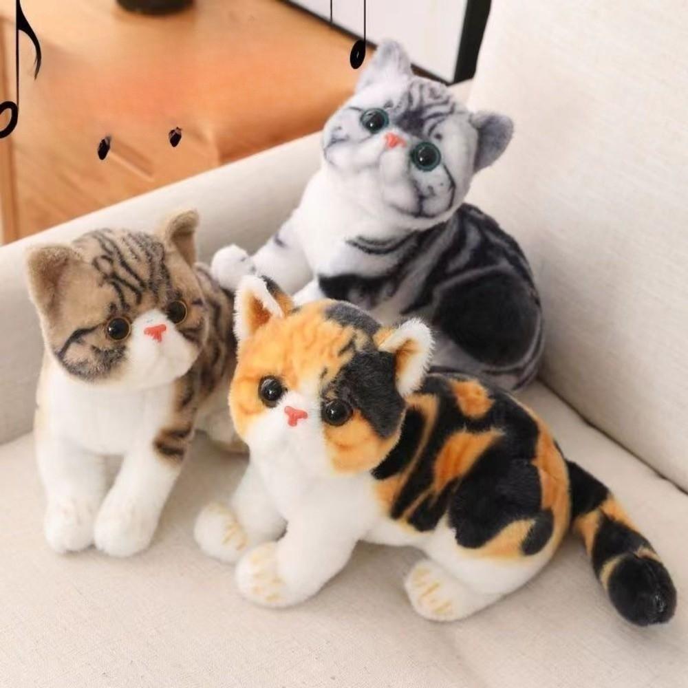 Plush Cat Doll 20cm Animal Figure Creative Cat Toy Stuffed Doll  Kids Gift Birthday