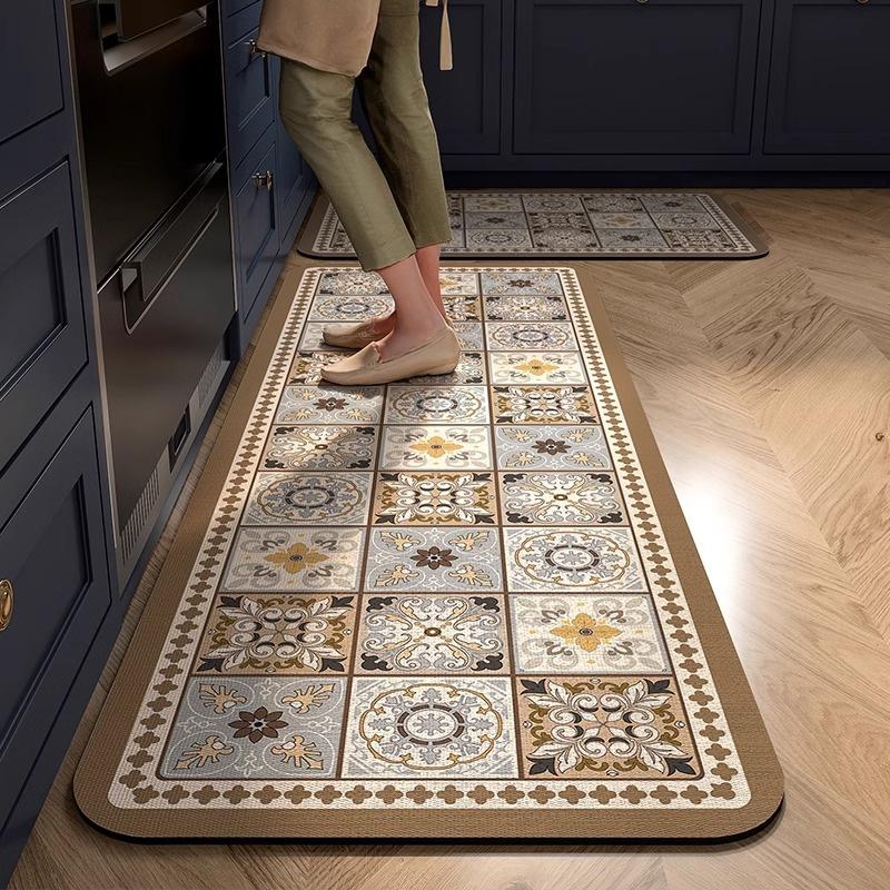 Kitchen Mat Absorbent Printed Kitchen Rugs Non-slip Area Mat Hallway Long Carpets for Living Room Bedroom Entrance Doormat Bath