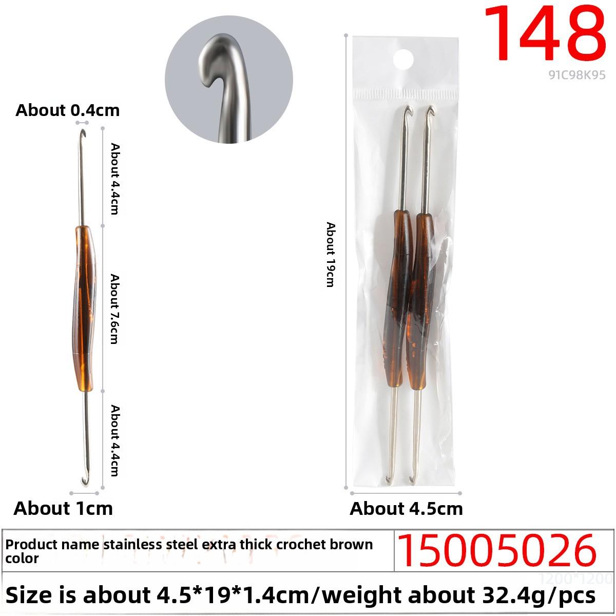 

Хорошо использовать для изготовления красочных двухсторонних шерстяных крючков для вязания и толстых крючков для вязания из нержавеющей стали. 1pc кофейный