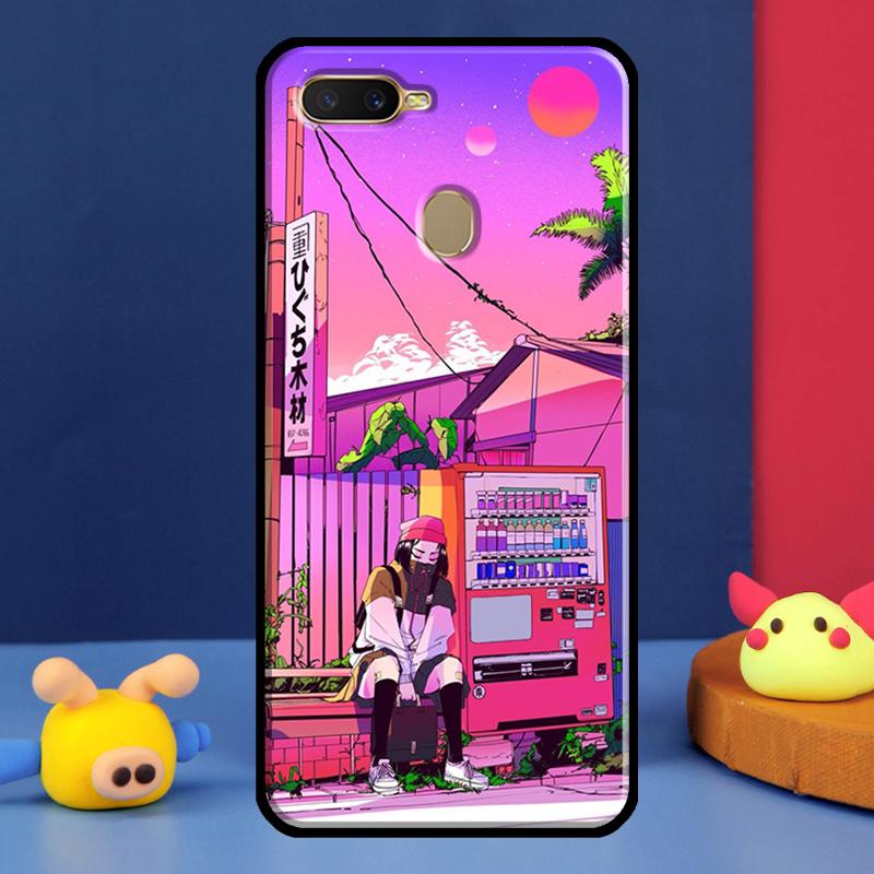 Vaporwave Glitch Anime Case For Oppo A98 A78 A58 A15 A16 A17 A5 A9 A91 A52 A72 A76 A96 A74 A94 A54 S A57 A77 Cover