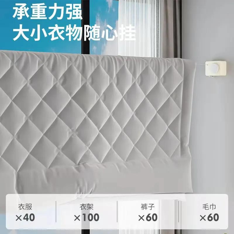 Invisible Retractable Clothesline Indoor Punch-free Bathroom Bathroom Drying Rack Balcony Retractable Clothes Hanging Rope