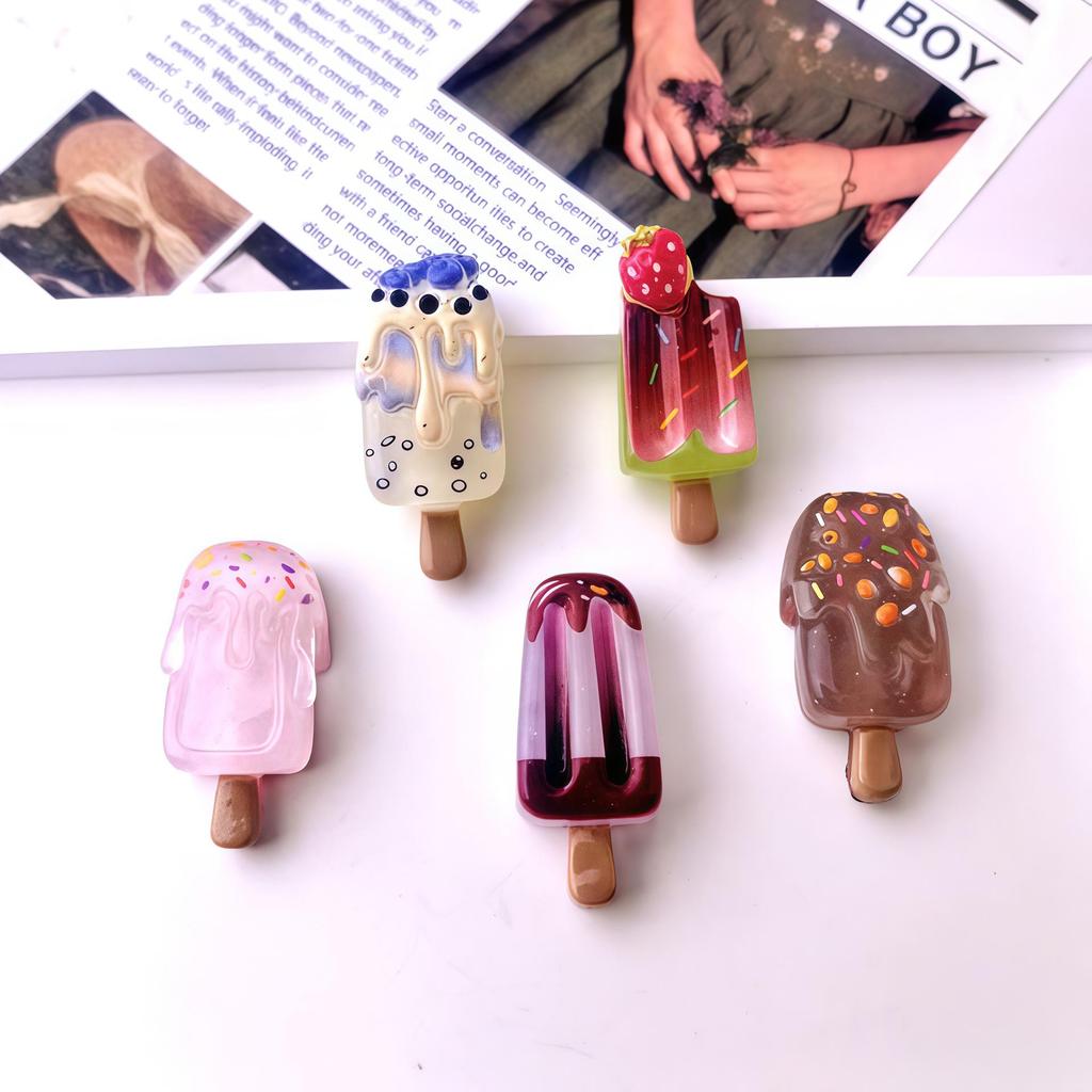 Glow-in-the-Dark Chocolate Ice Cream Cartoon DIY Charms for Crocs and Crafts