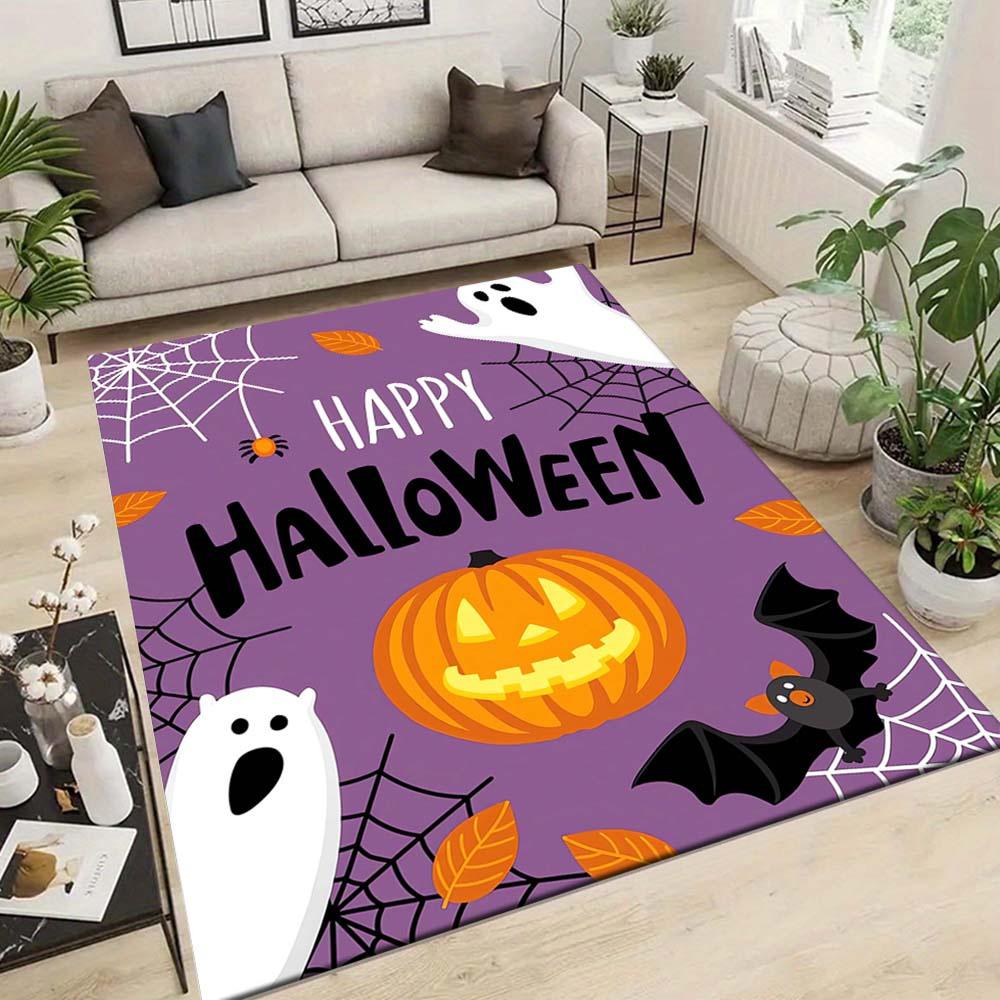 1pc Happy Halloween Area Rug, Slip-Resistant, Easy-Clean, Stain-Resistant, Perfect for Cozy Living Rooms, Bedrooms, Kitchens, Offices, and H