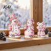 Christmas Window Display 3PCS Snowman Wooden Ornaments, Decorative Cute Festive Figures, Rustic Holiday Ornaments High-definition Printing Crafts for