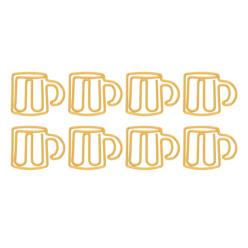 100Pcs Cup Shape Cute Paper Clips Plastic-coated Metal Small Paper Clips  Office Supplies