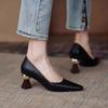 Pointed Toe on Heeled Shoes for Women Chunky Heels High Office Block Heel Woman Pumps Chic Point Luxury Brand Quick Delivery 39