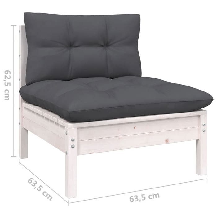VidaXL Solid Pine Wood Garden Lounge Set 11 Pcs with Cushions Patio Furniture Outdoor Furniture Garden Furniture 3097002