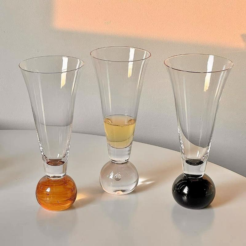 Planet Champagne Glass Ins Glass Creative Design Drinkware Highball Juice Cup for Party Kitchen Home Bar Boho Decor