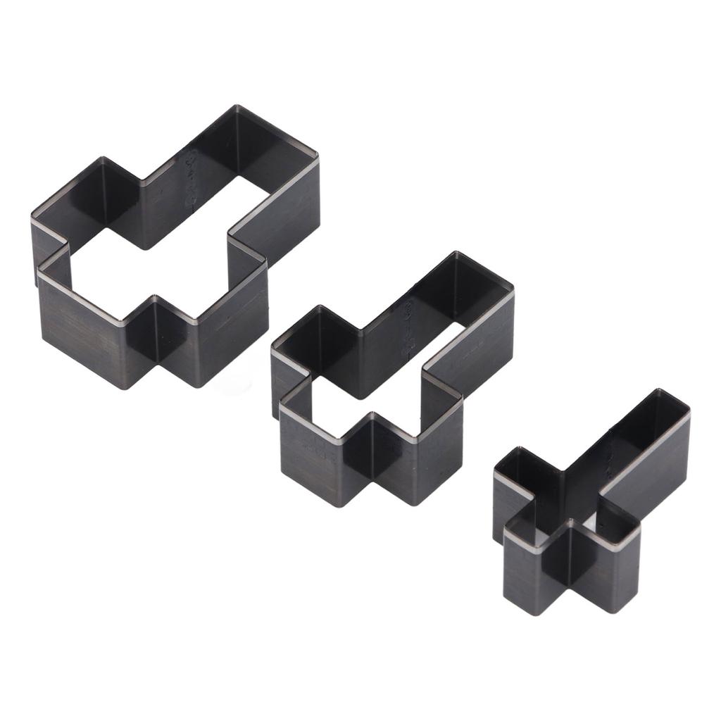 3PCS Crossed Shape Cutting Dies Crossed Shape Hollow Punch Cutter Set for Leather Crafts 69mm 61mm 53mm Height