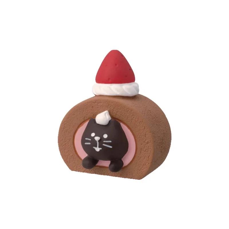 1pc Cat Scene Ornaments Valentine's Day Gifts Chocolate Food and Entertainment INS Strawberry Bread Decoration Resin Ornaments