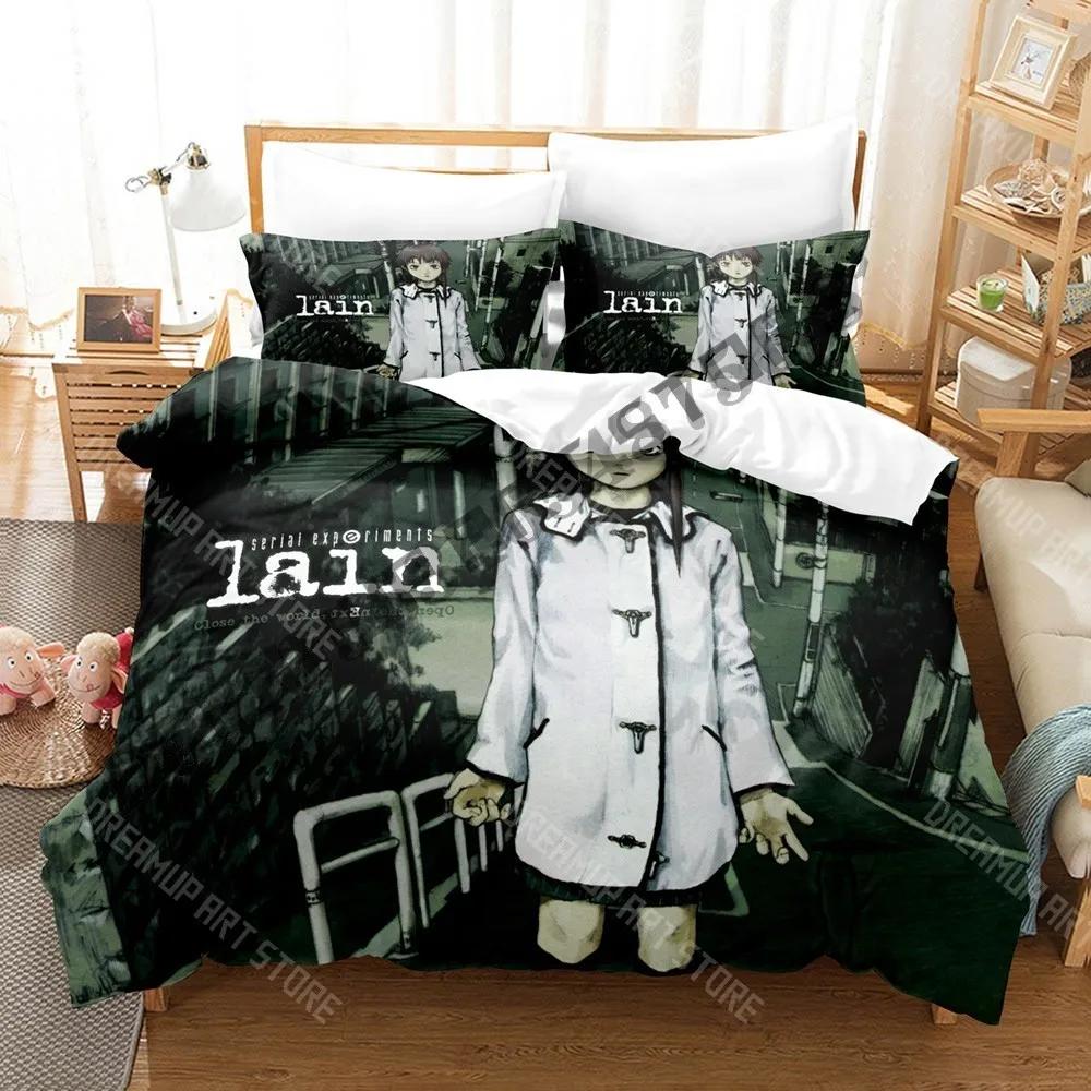 3D Print Serial Experiments Lain Bedding Set Single Twin Full Queen King Size Bed Set Adult Bedroom Duvetcover Sets Anime Bad