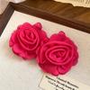 Steel needle raffia chiffon flower pendant earrings new sweet small fresh stud earrings niche high-end earrings