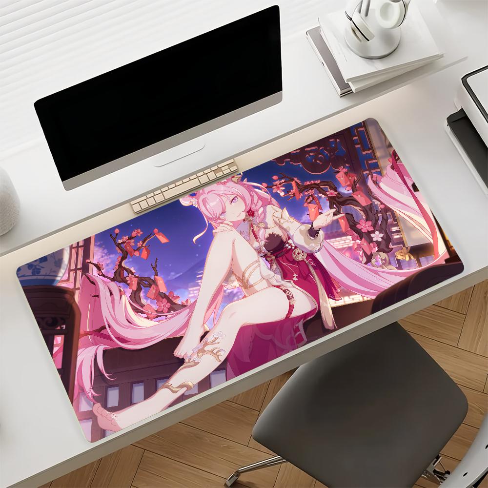 Game Honkai Impact Elysia Mouse Pad Nonslip Rubber Gamer Balance Computer Mat Decoracion Deskmat Laptop Office Large