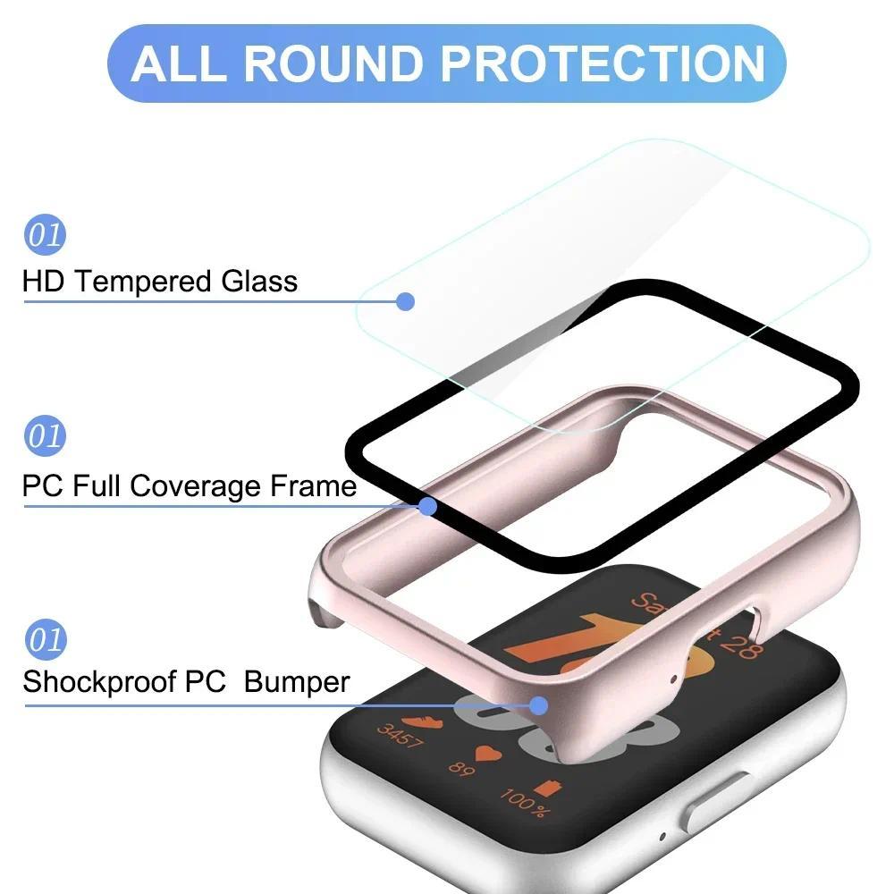 PC Case+Glass For Samsung Galaxy Fit 3 All-around Protective Shell Glass Screen Safety Shell For Galaxy Watch Fit 3 Accessories