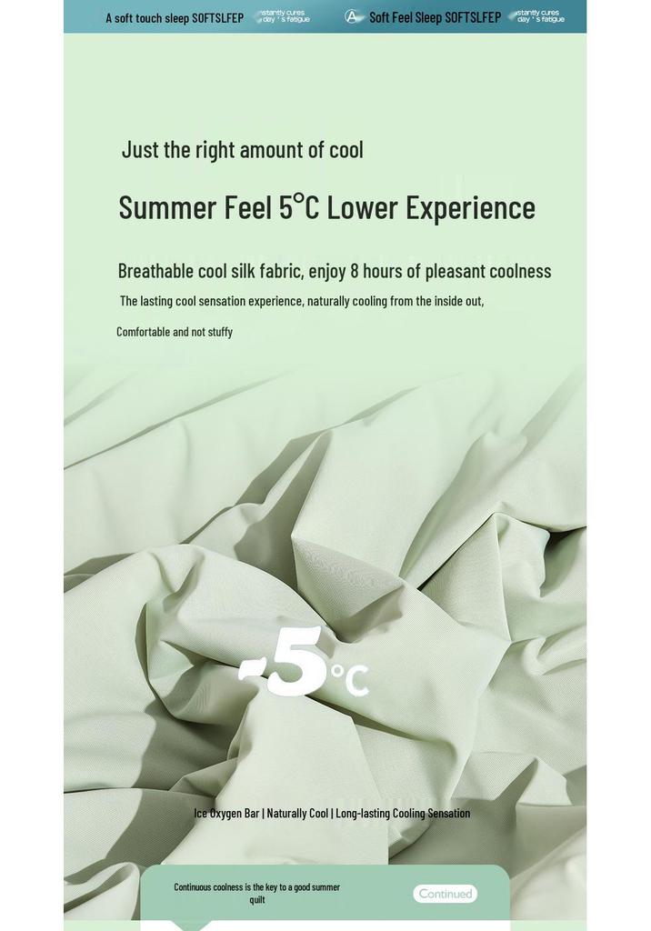 Class A Silk Summer Quilt: Antibacterial, Skin-Friendly, Solid Color for Mother and Baby, Ideal for Air Conditioning, Spring, and Autumn.