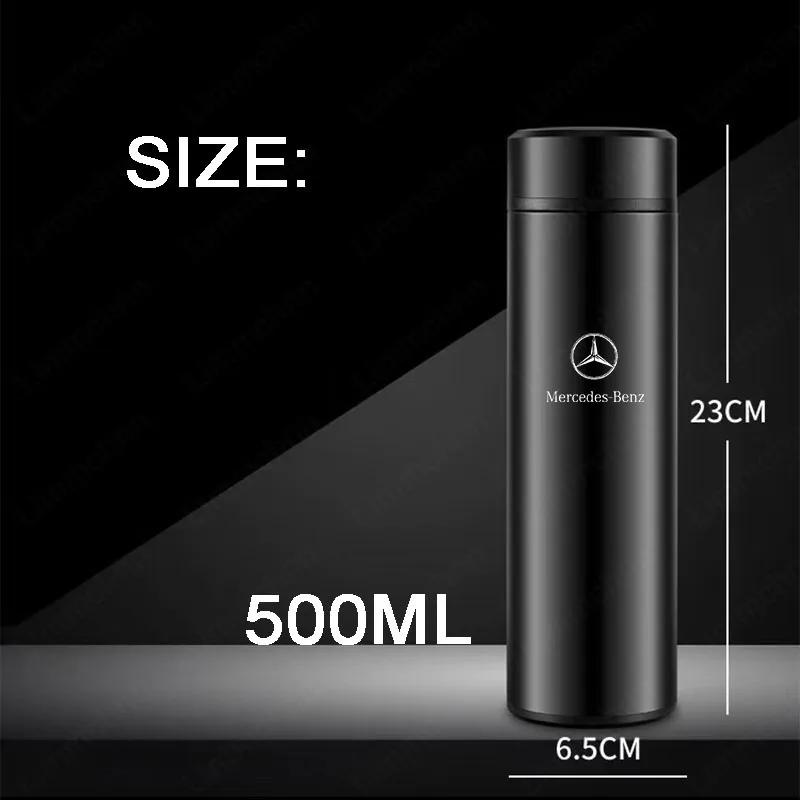 ERS3 2025 Hot 500ml Smart Water Bottle Stainless Steel Thermos Flasks Coffee Cup Milk Mug For Mercedes benz W203 W204 W205 W209 W210