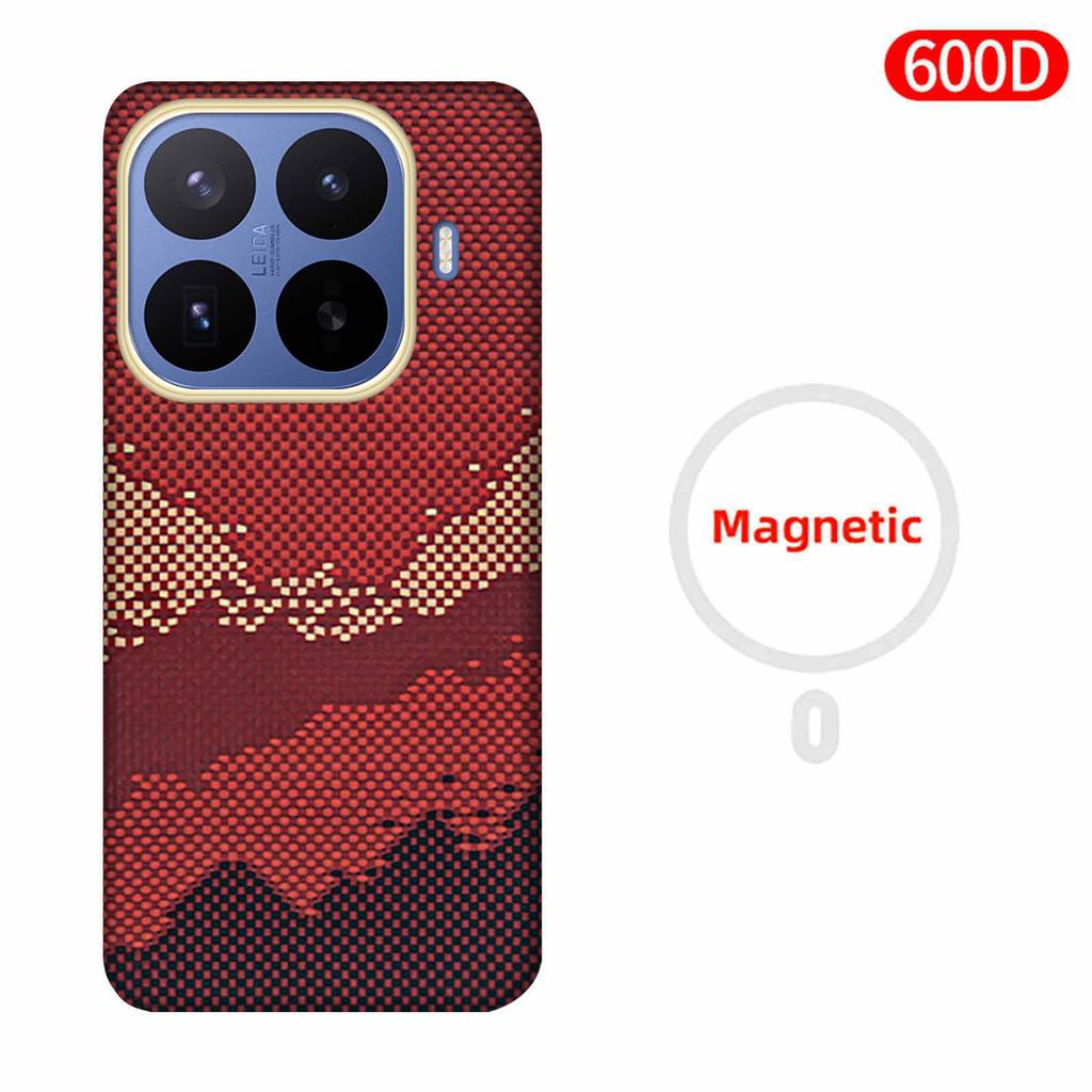 Per Xiaomi 17 T Pro/Xiaomi 17 T Custodia Tessuto Fibra Aramidica Kevlar Carbonio 600D 1500D Cover Rigida Sottile Magnetica Nera Sottile Leggera Rossa