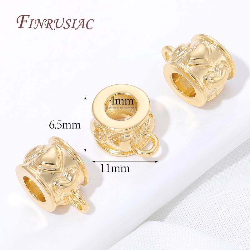 18K Gold Plated Pendant Bail Connectors For Jewelry,Brass Bail Beads Spacer,DIY Necklace Making Accessories,Tube Bail Beads