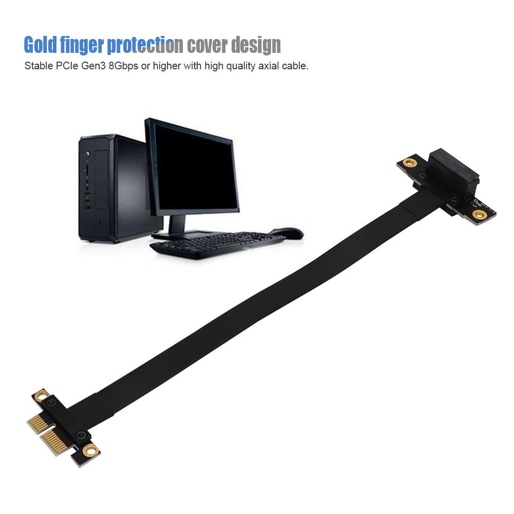 20 cm PCI E 1X 90 Grad Hochgeschwindigkeits-Verlängerungskabel mit goldener Fingerschutzabdeckung