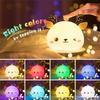 Silicone Usb Touch-sensor Led Night Light Cute Deer-shaped 7 Colors Brightness Adjustable Room Desktop Decor Lamp For Kids Girls