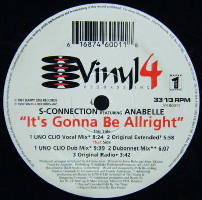 12inch Record S-CONNECTION, ANABELLE - It's Gonna Be Allright V460011 Vinyl 4 Records 1997 US Dance & Electronica Used