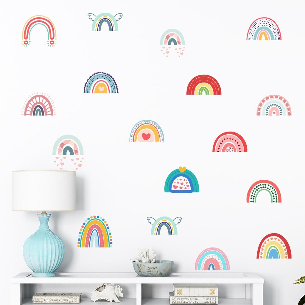Cartoon Cute Rainbow Wall Stickers Bohemian Style Creative DIY Decoration Children's Room Bedroom Beautification Stickers