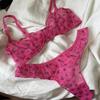 Conjunto de Lingerie Francês Ultra Fino Sexy Renda Estampas Florais Sutiã Moda Roupa Íntima Feminina Malha Respirável Intimidade Conjuntos de Sutiã e Tanga