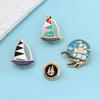 Smooth Sailing Wishes Sailing Brooch Simple Graduation Gift Badge Couple Girlfriend Clothing Packaging Accessories